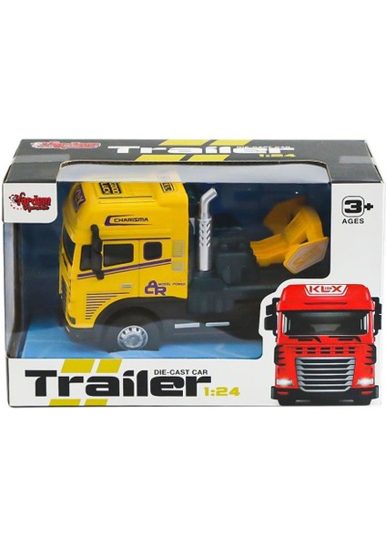 KLX600-344 Sürtmeli Işıklı Müzikli Çekici Tır Kafası 1:24 Kız Erkek Çocuk Oyuncak Eğitici Oyuncaklar modelleri