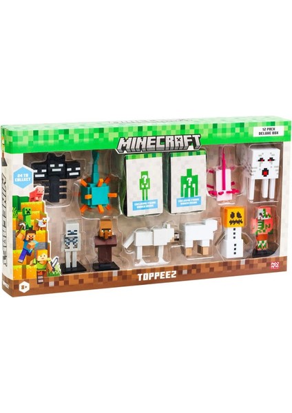 Minecraft 3D Figür Toppeez 12'li Delüks Set Kız Erkek Çocuk Oyuncak Eğitici Oyuncaklar modelleri