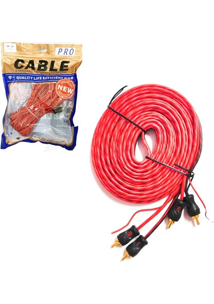 Rca-5m Anfi Kablosu 2 Rca 2 Rca Şaseli Kırmızı 5 Metre