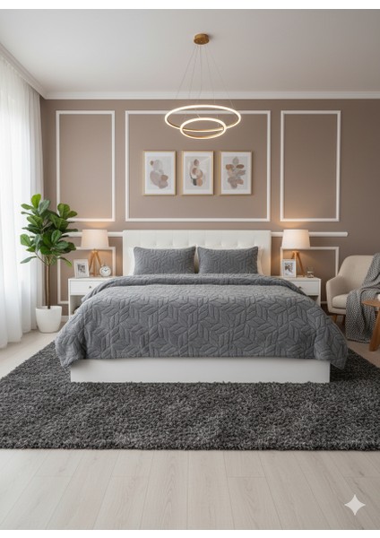 Comfort Set Yorgan Seti Seti Çift Kişilik Lıssome Gri