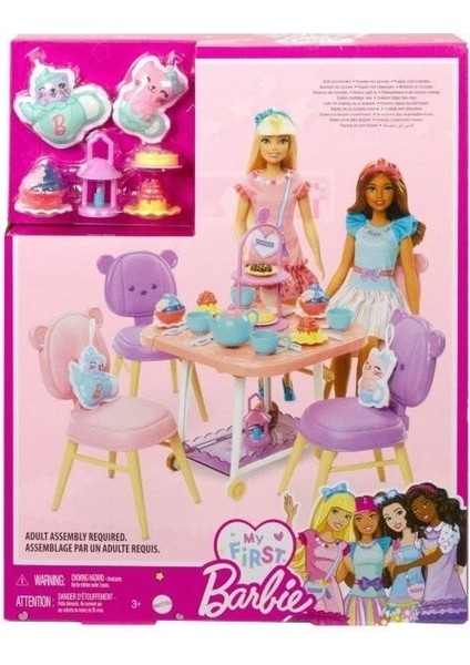 HMM65 My First Barbie - Ilk Barbie Bebeğim Çay Partisi Oyun Seti Kız Erkek Çocuk Oyuncak Eğitici Oyu