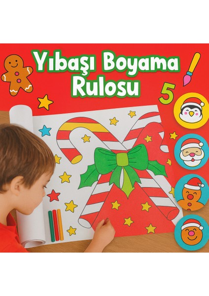 Çocuklar Için Yılbaşı Temalı Boyama Rulosu – 30 cm x 5 M | Eğitici, Eğlenceli ve Yaratıcı Aktivite Kağıdı”