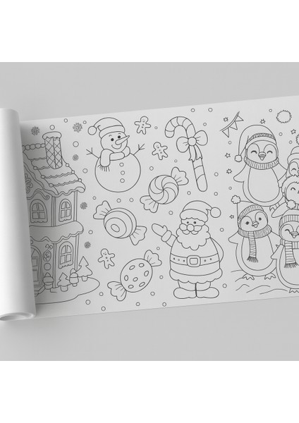 Çocuklar Için Yılbaşı Temalı Boyama Rulosu – 30 cm x 5 M | Eğitici, Eğlenceli ve Yaratıcı Aktivite Kağıdı”
