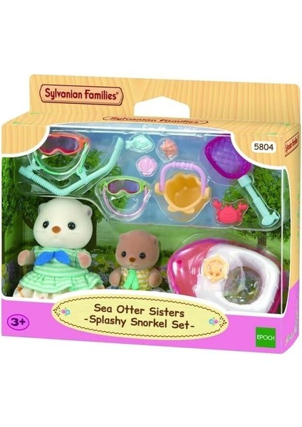5804 Sylvanian Families Su Samuru Kız Kardeşler ve Şnorkel Seti +3 Yaş Kız Erkek Çocuk Oyuncak Eğiti