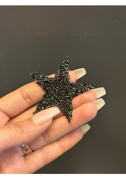 5x5 cm Ütü Ile Yapışan Taşlı Yıldız Arma Dikiş Aplike Aksesuar