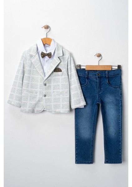 Erkek Çocuk Spor Ceketli Gömlekli ve Pantolonlu 3'lü Bayramlık Takım