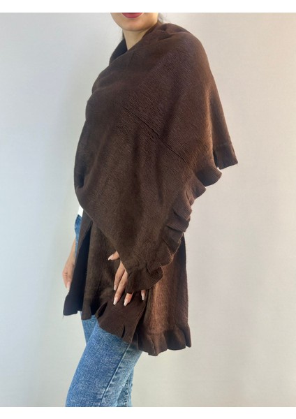 Angora Yumuşak Fırfırlı Kadın Şal 180X65 cm