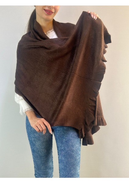 Angora Yumuşak Fırfırlı Kadın Şal 180X65 cm