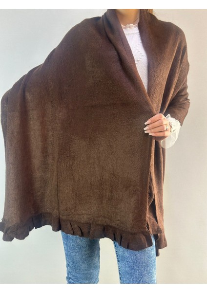 Angora Yumuşak Fırfırlı Kadın Şal 180X65 cm