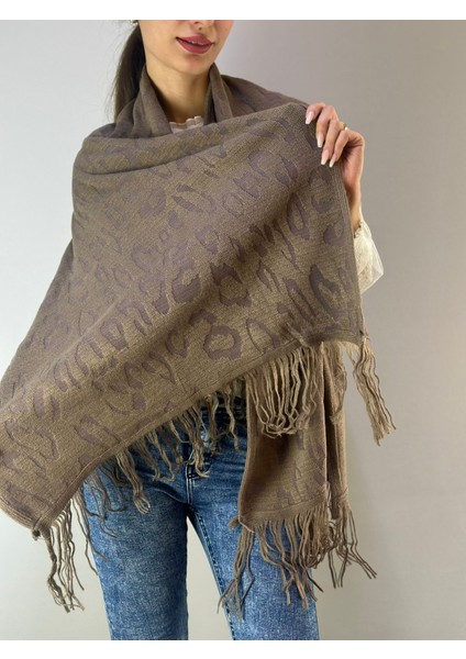 Triko Yumuşak Desenli Püsküllü Kadın Şal 170X65 cm fiyatları