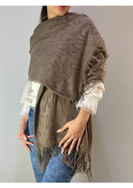 Triko Yumuşak Desenli Püsküllü Kadın Şal 170X65 cm fırsatları