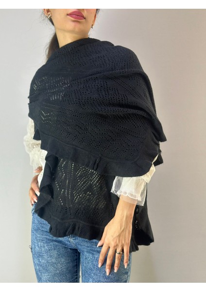 Triko Desenli Fırfırlı Kadı Şal 160X75 cm fiyatları