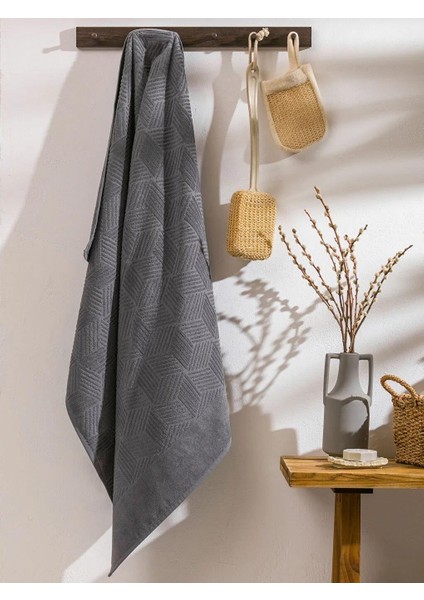 Nakışlı Pamuklu Banyo Havlusu 100X150 cm (W5)