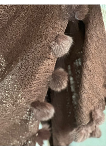 Ponponlu Triko Kadın Fular Şal 170X75 cm modelleri