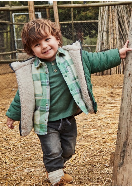 2422-96 Erkek Bebe Yeşil Çift Taraflı Mont