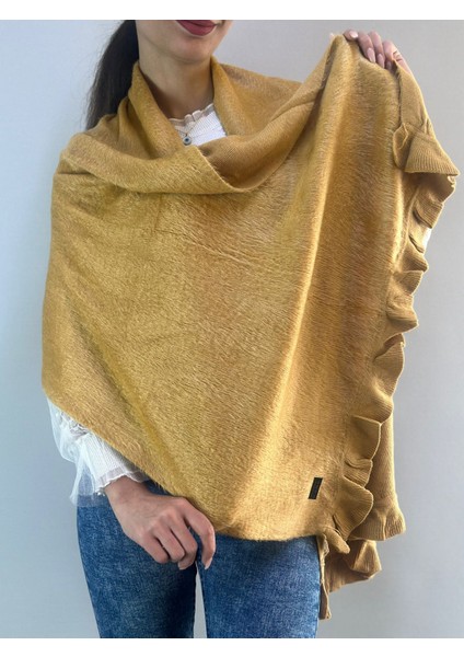 Angora Yumuşak Fırfırlı Kadın Şal 180X65 cm modelleri
