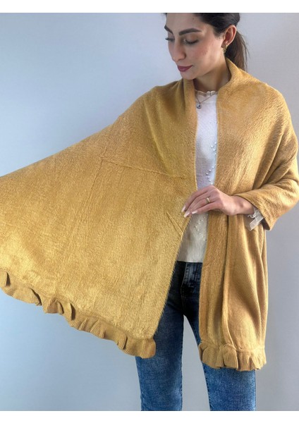 Angora Yumuşak Fırfırlı Kadın Şal 180X65 cm fırsatları