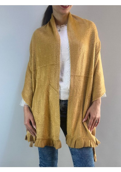 Angora Yumuşak Fırfırlı Kadın Şal 180X65 cm indirimleri