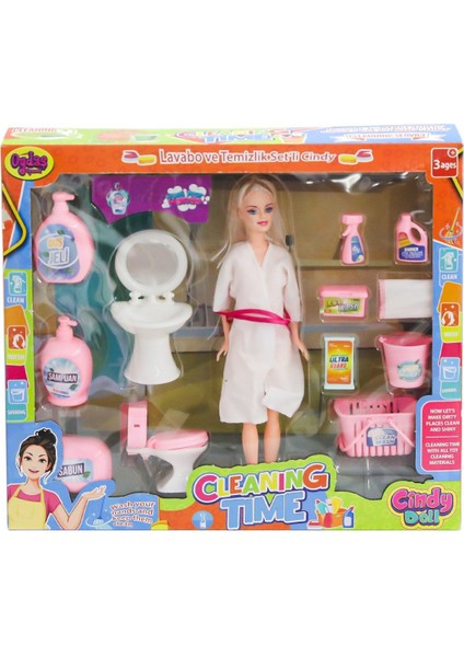 02452 Cindy Doll Bebek Lavabo ve Temizlik Seti Kız Erkek Çocuk Oyuncak Eğitici Oyuncaklar