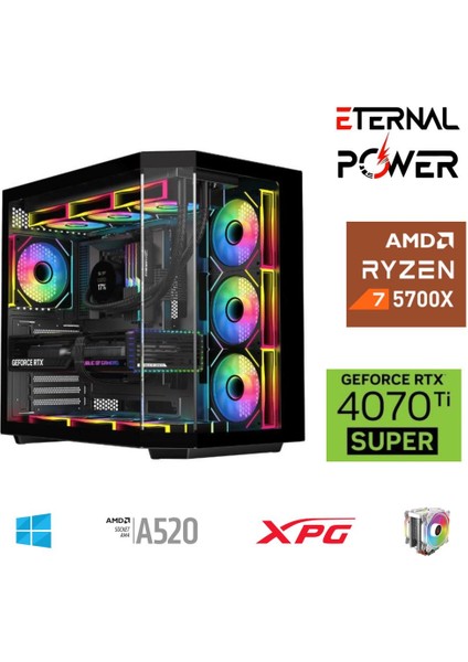 E.power Ryzen 7 5700X 32G Ddr4 1tb M.2 RTX4070TI Super A520 A750W