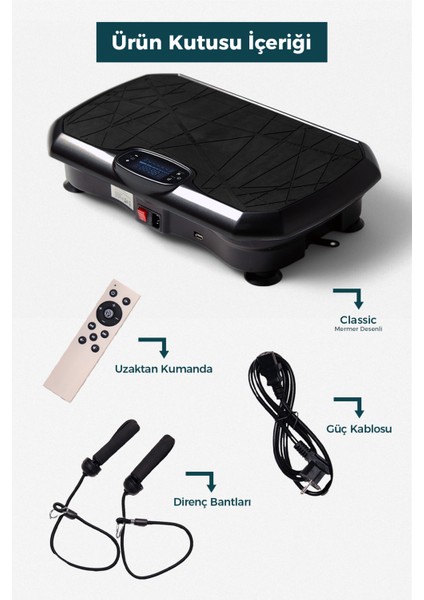 Classic Model Titreşimli Spor Aleti - Vibration Plate Spor Cihazı