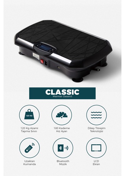 Classic Model Titreşimli Spor Aleti - Vibration Plate Spor Cihazı