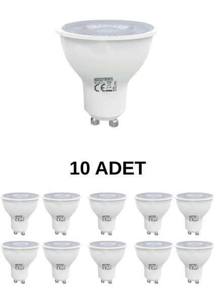 Horoz 001-064-0006 LED Ampul GU10 Duy 6W Beyaz Işık - 10’lu Paket