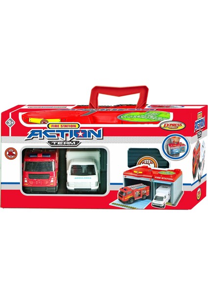 Express Wheels Metal Araçlı Çantalı Itfaiye Seti Kız Erkek Çocuk Oyuncak Eğitici Oyuncaklar