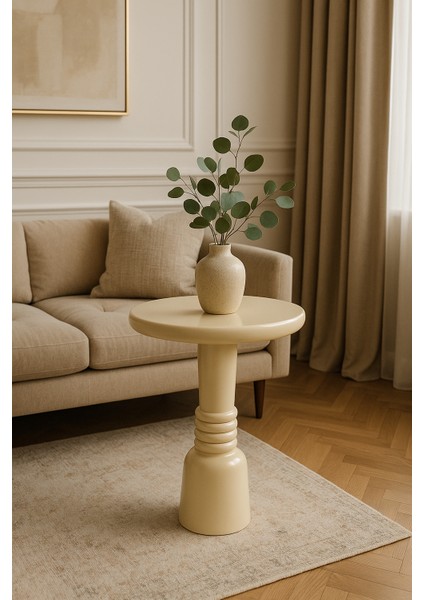 Krem Renk Doğal Masif Ahşap Mantar Sehpa – Şık Tekli Yan Sehpa fiyatları