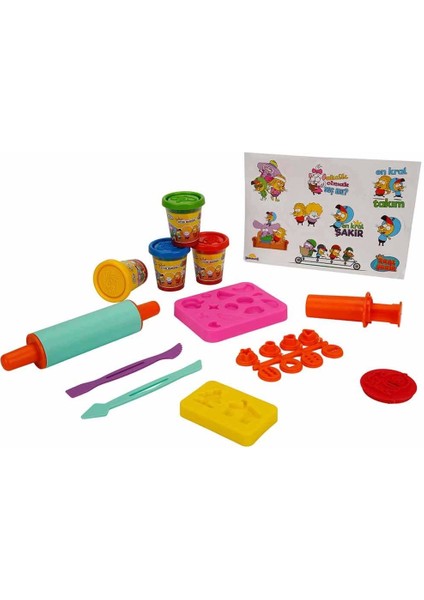 Kral Şakir Çantalı Oyun Hamuru Seti 200 gr 20 Parça Kız Erkek Çocuk Oyuncak Eğitici Oyuncaklar