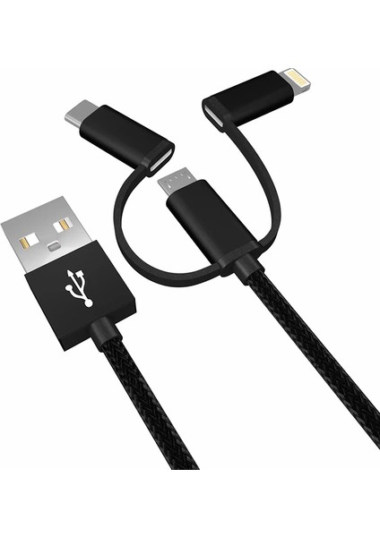 Ally 3in1 2.4A Type-C Micro USB Iphone 5678 Halat USB KABLO-(5775) - M891B973-N07891