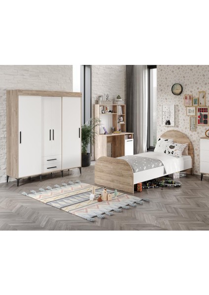 Ildır Cocuk Odası Takımı Tamamı Mdf Flora ve Beyaz