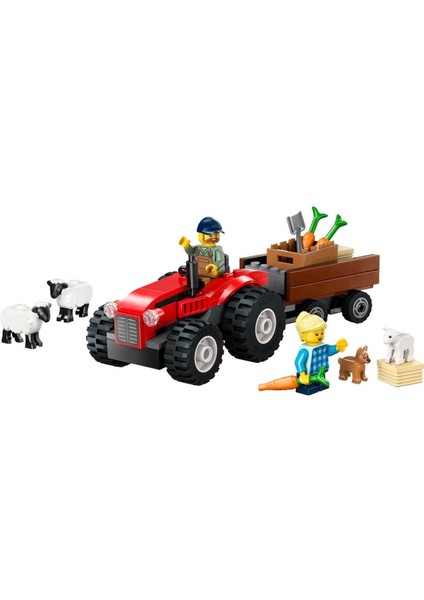 LEGO City Römorklu Kırmızı Çiftlik Traktörü ve Koyun 60461 Kız Erkek Çocuk Oyuncak Eğitici Oyuncakla