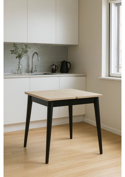 Totem Masa Traverten Siyah Ayak