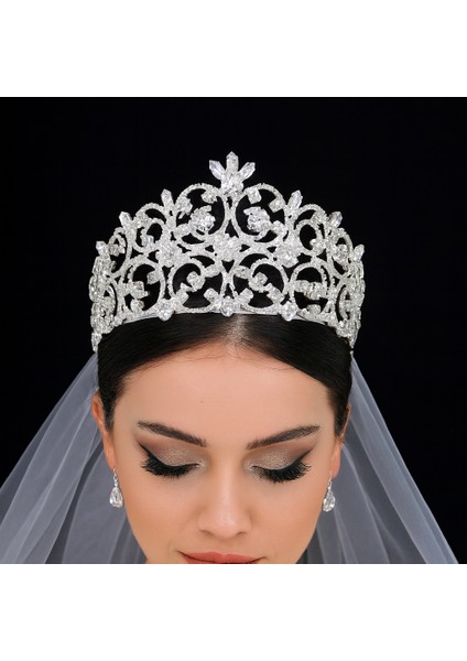 Kristal Taşlı Şık ve Zarif Gelin Tacı ve Saç Aksesuarı