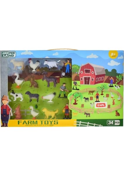 34 Parça Çitli Çiftlik Seti Kız Erkek Çocuk Oyuncak Eğitici Oyuncaklar