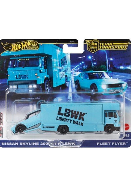 Hot Wheels Team Transport Nissan Skyline 2000 Gt-R Fleet Flye HRV45 Kız Erkek Çocuk Oyuncak Eğitici modelleri