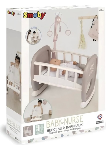Smoby Baby Nurse Sallanan Dönenceli Bebek Beşiği 220372 ***oyuncaktır*** Kız Erkek Çocuk Oyuncak Eği