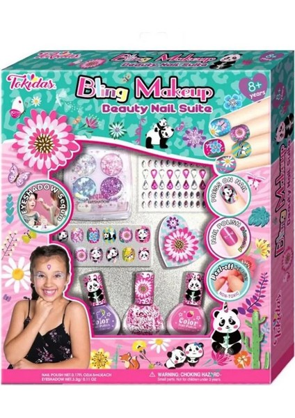 Tokidas Bling Makyaj Güzellik Tırnak Paketi Kız Erkek Çocuk Oyuncak Eğitici Oyuncaklar