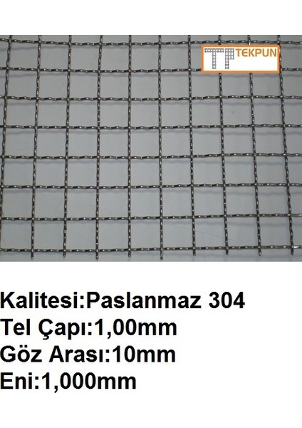 Paslanmaz Kafes Teli Tel:1mm GÖZ:10MM EBAT:1MTX1MT