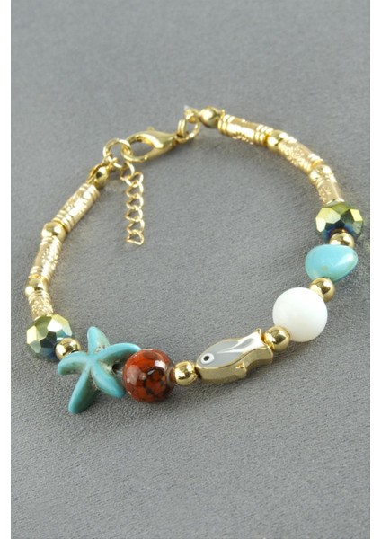 Karışık Turkuaz Taşlı Mineli Bileklik fiyatları