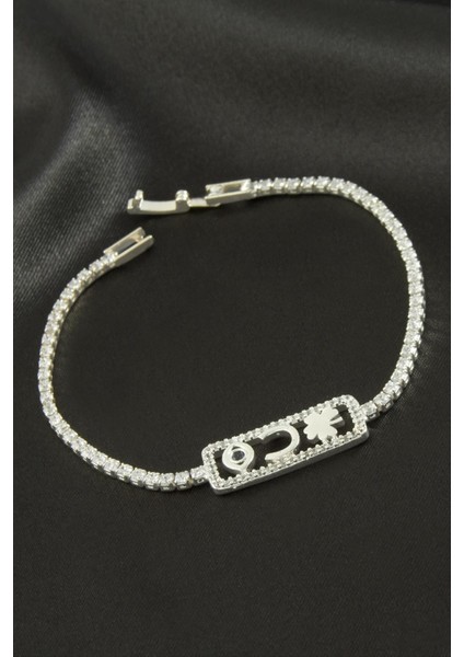 Dikdörgen Zirkon Taşlı Çocuk Bileklik 16 cm