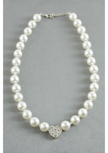 Zirkon Taşlı Inci Kolye