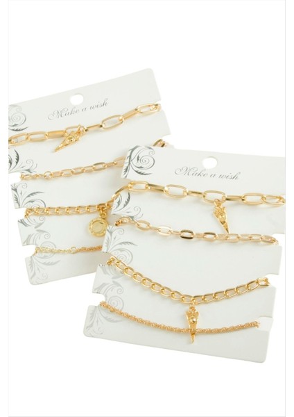 4 Adet Üçgen Trend Zincir Bileklik fiyatları