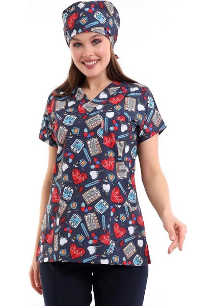 Yarasa Kol Dijital Unisex Desenli Üst - 6529 Füme Kalp Ritim modelleri