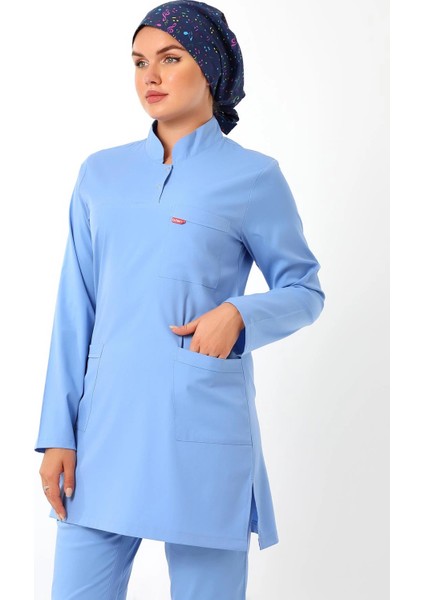 Soft Likralı Tesettür Forma Takım Iki Çıtçıt - 6413 Açık Mavi modelleri