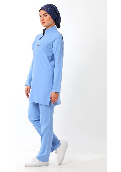 Soft Likralı Tesettür Forma Takım Iki Çıtçıt - 6413 Açık Mavi fırsatları