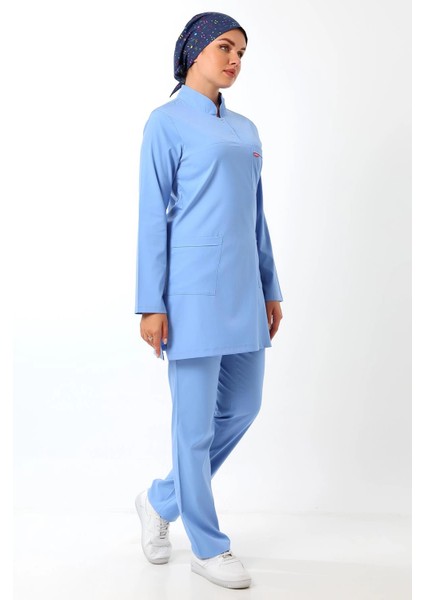 Soft Likralı Tesettür Forma Takım Iki Çıtçıt - 6413 Açık Mavi indirimleri