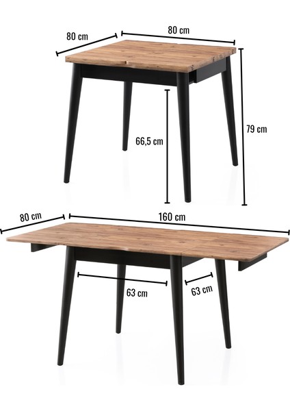Totem Masa Atlantik Çam Siyah Ayak fiyatları