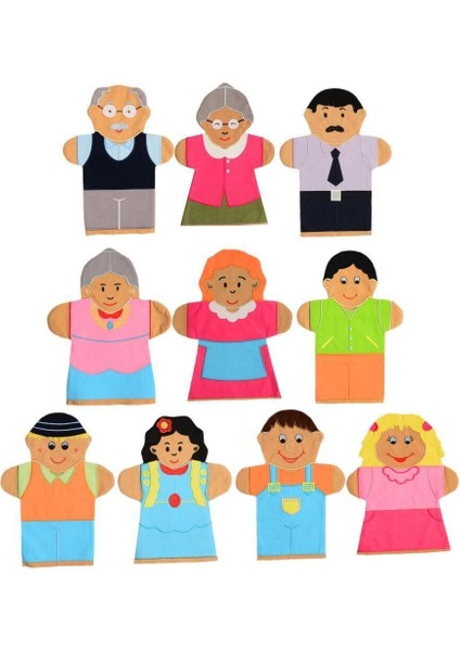 AND-5001 Insanlar Kukla Seti 10 Lu Kız Erkek Çocuk Oyuncak Eğitici Oyuncaklar